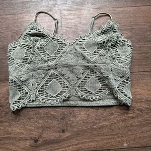 Green wishlist bralette,size small, no tips or stains